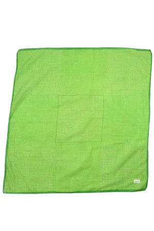 1980s Echo Green & White Checked Large Cotton Scarf