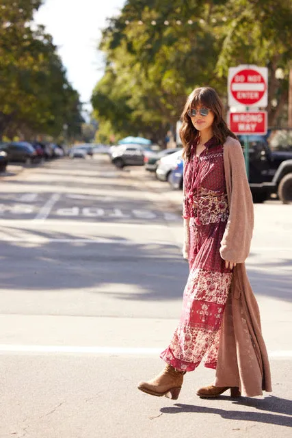 Anna Printed Harem Pants Burgundy