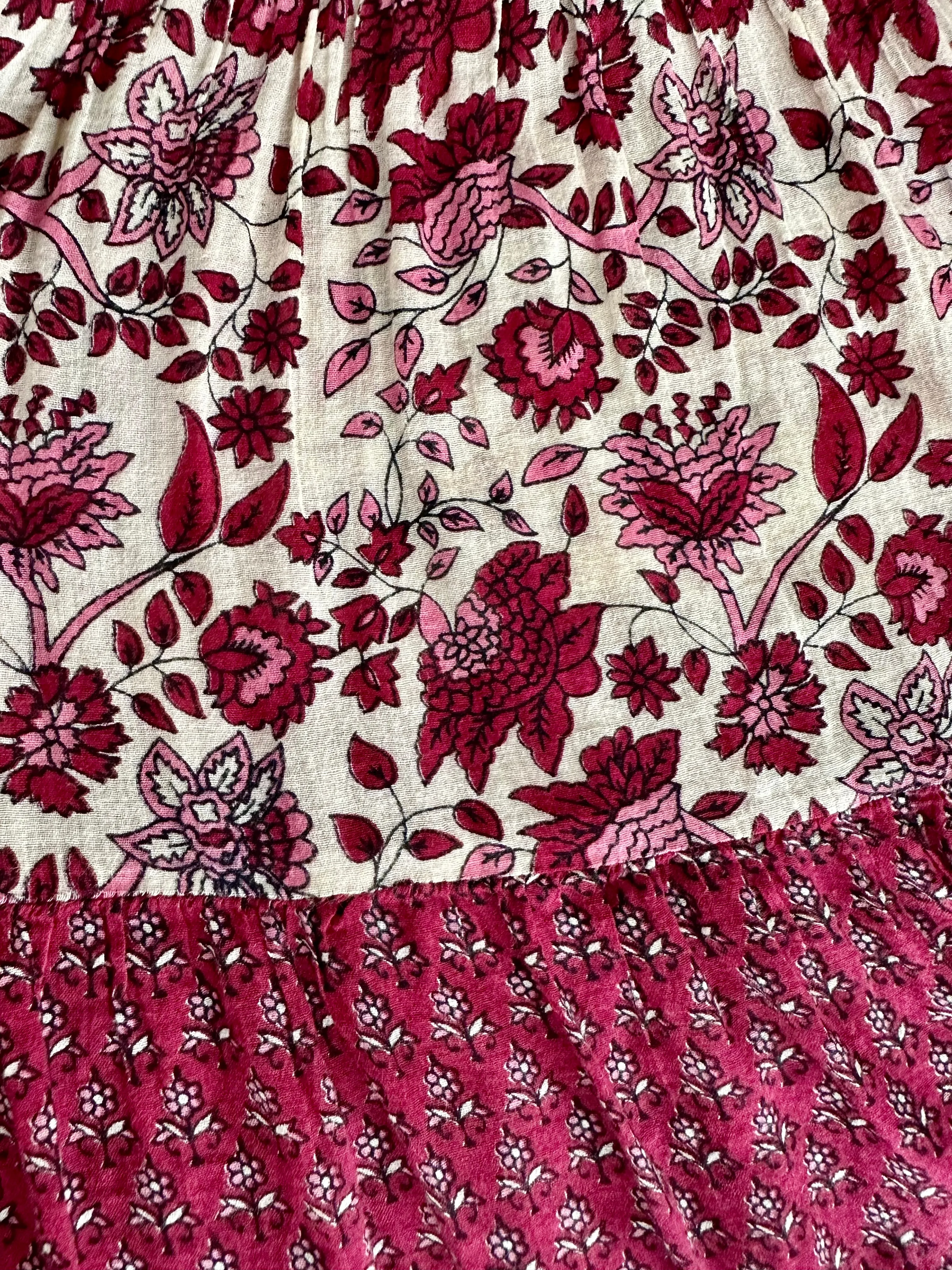 Anna Printed Harem Pants Burgundy