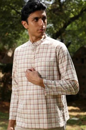 Arka Cotton Checked Short Kurta