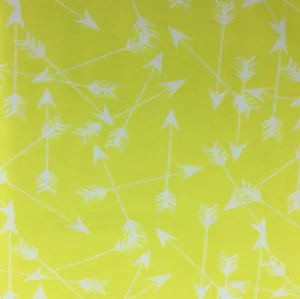 Arrows on Yellow Organic Cotton/Spandex Jersey Fabric
