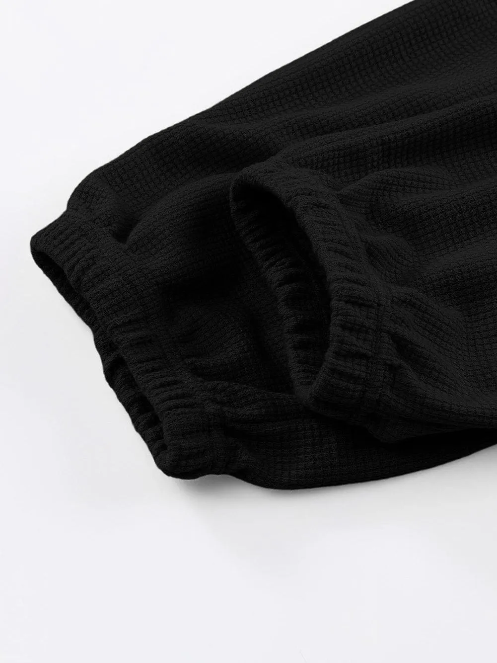 Black Textured Cargo Pocket Jogger Trousers