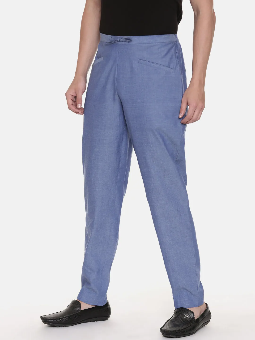 Blue Cotton Drawstring Pants - MMP0118