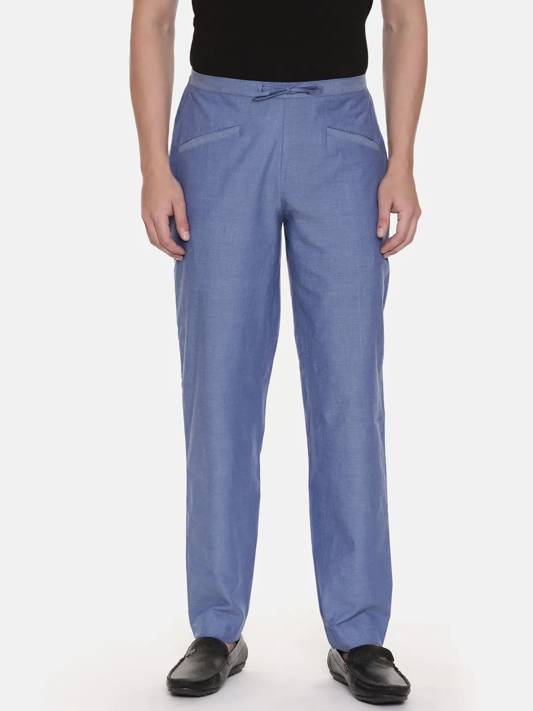 Blue Cotton Drawstring Pants - MMP0118