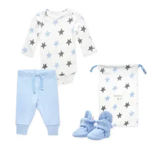 Booties & More 3 Piece Baby Gift Set - Light Blue