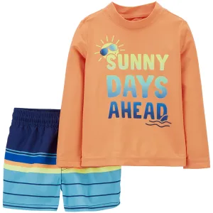 Boys' Sunny Days 2-Piece Rashguard Swim Set 1Q548110