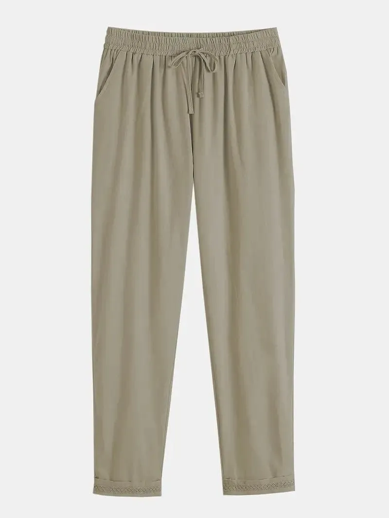 Casual Loose Fit Linen Pants