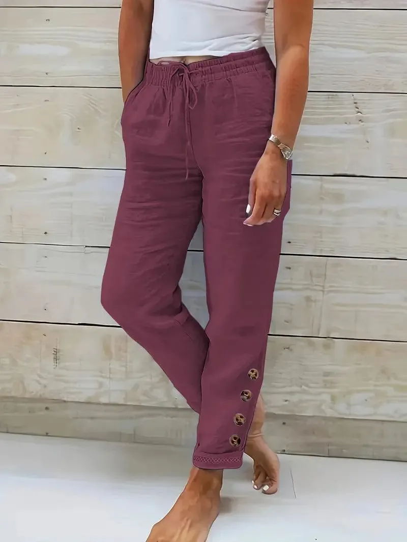 Casual Loose Fit Linen Pants