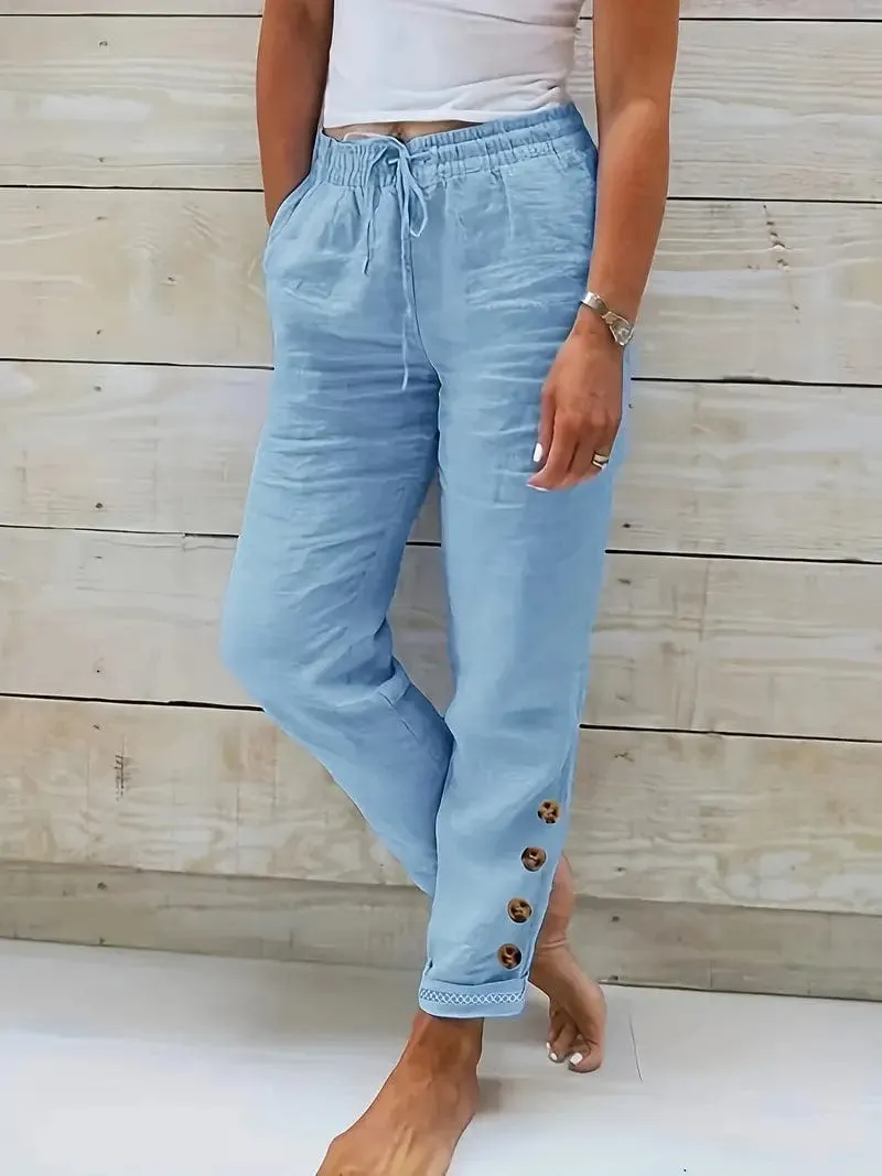 Casual Loose Fit Linen Pants
