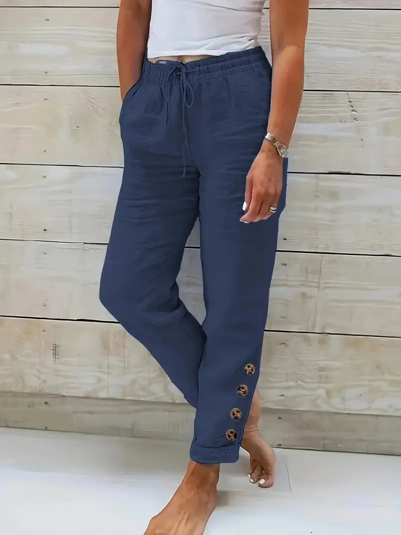 Casual Loose Fit Linen Pants