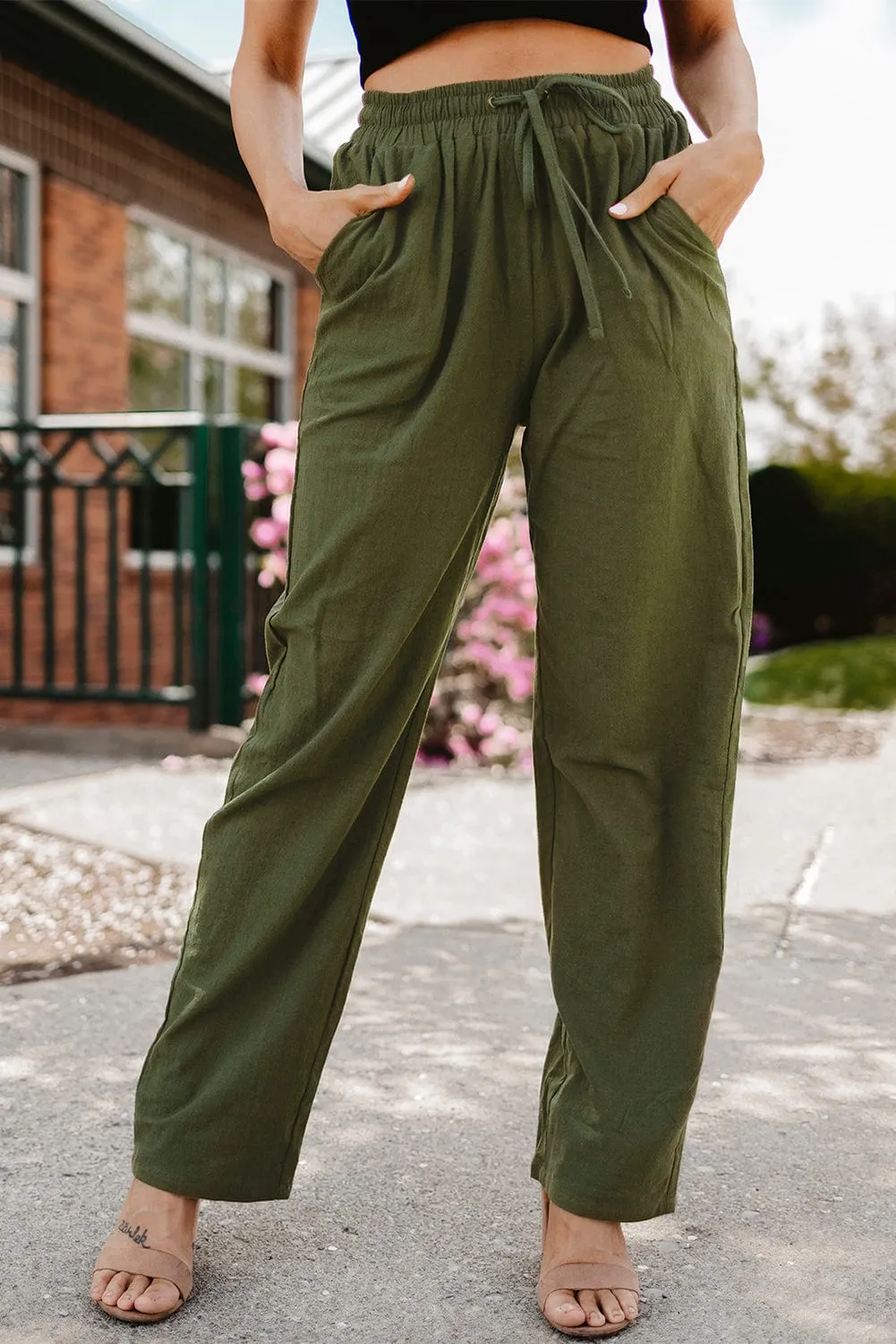 Casual Loose Fit Linen Pants