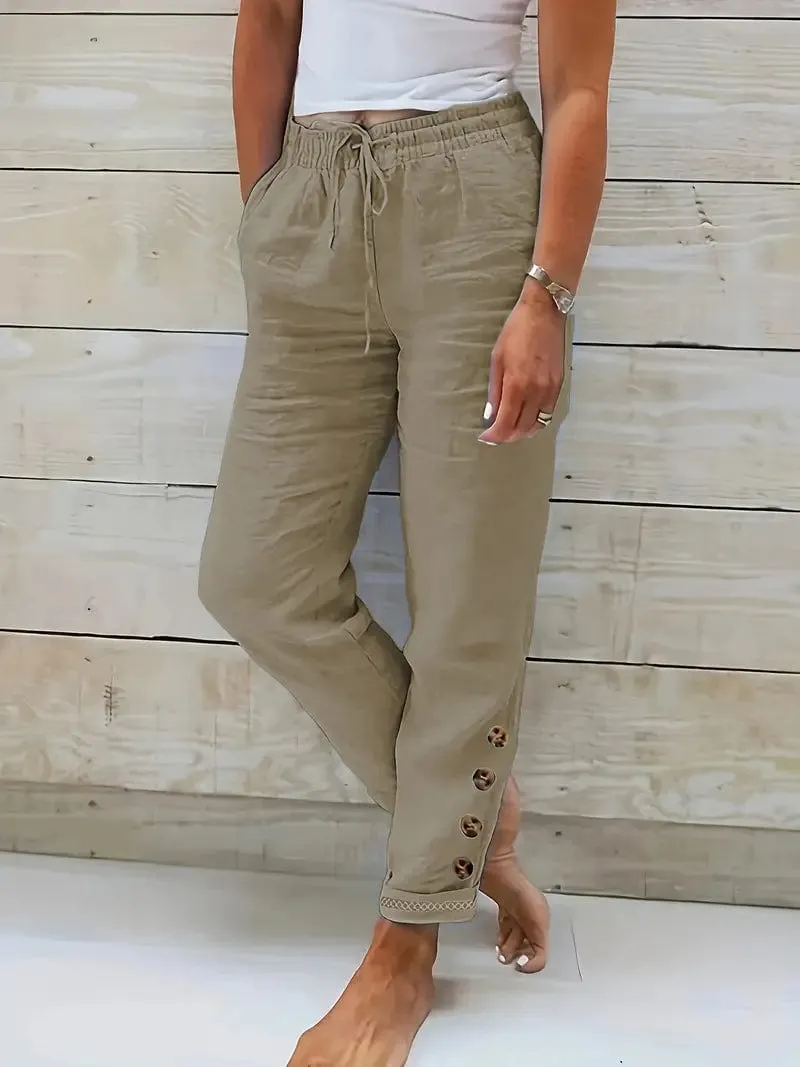 Casual Loose Fit Linen Pants