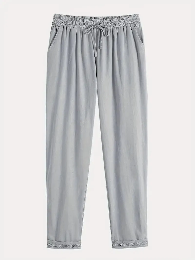 Casual Loose Fit Linen Pants