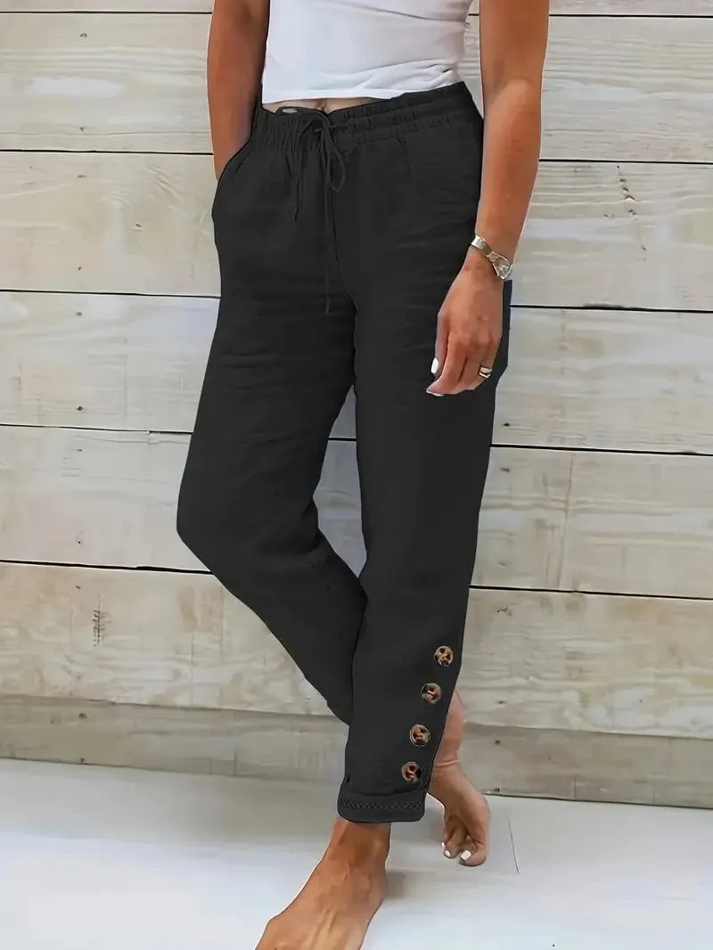 Casual Loose Fit Linen Pants