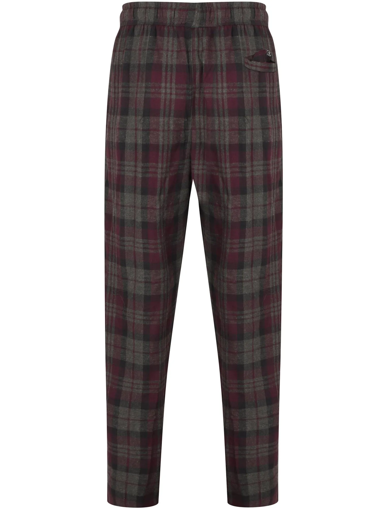 Chamois Brushed Flannel Checked Lounge Pants in Eggplant - Tokyo Laundry