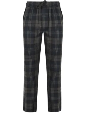 Chamois Brushed Flannel Checked Lounge Pants in Estate Blue - Tokyo Laundry