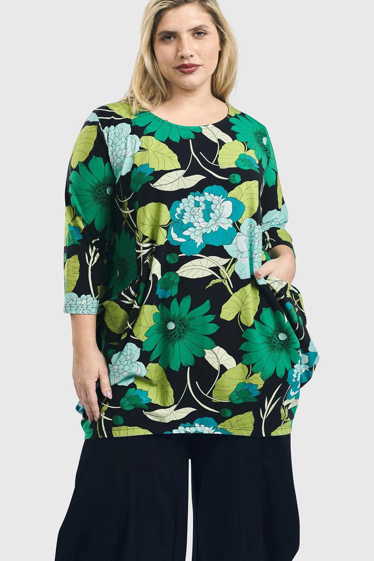 Cocoon Tunic Top, Floral