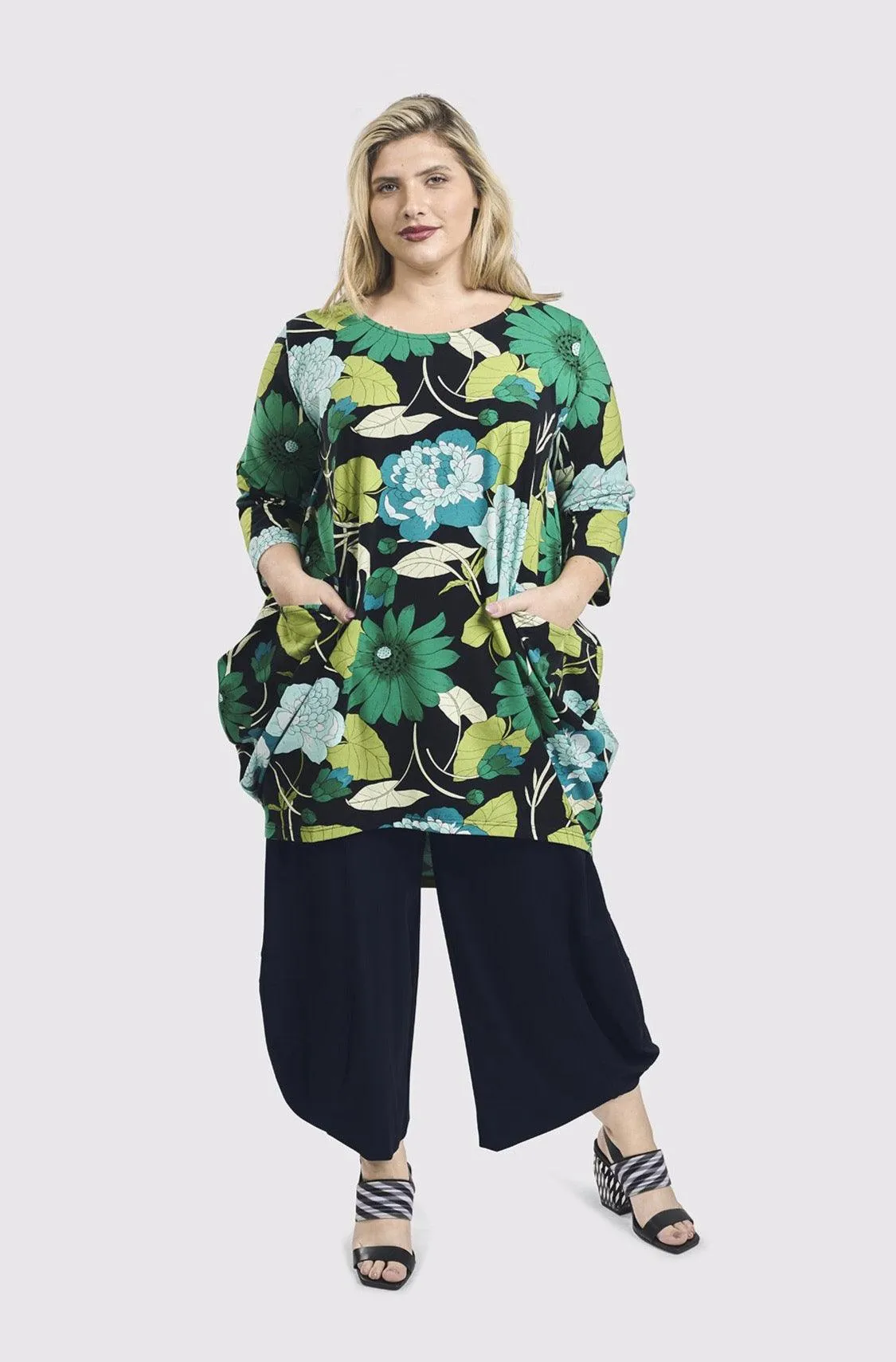 Cocoon Tunic Top, Floral
