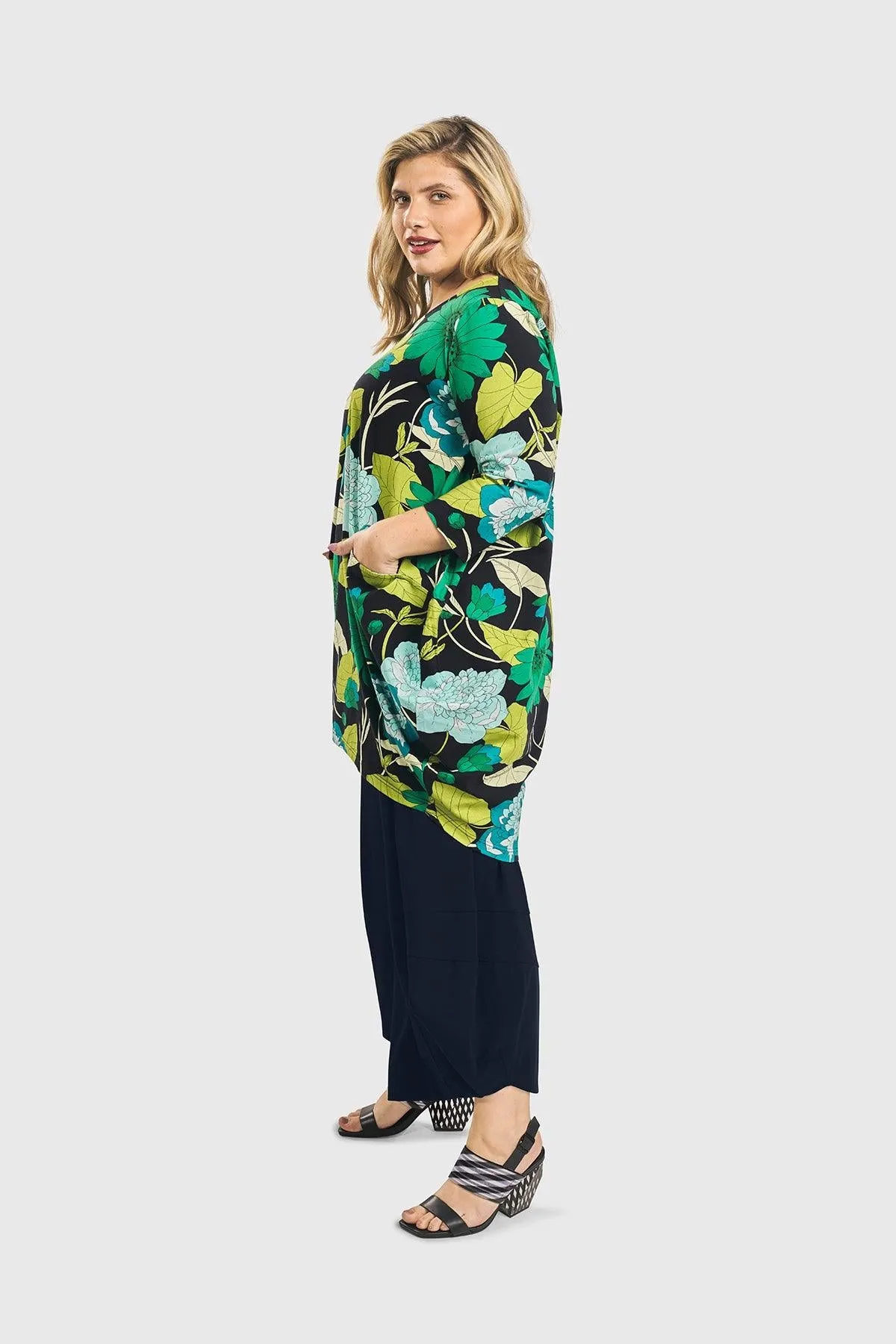Cocoon Tunic Top, Floral