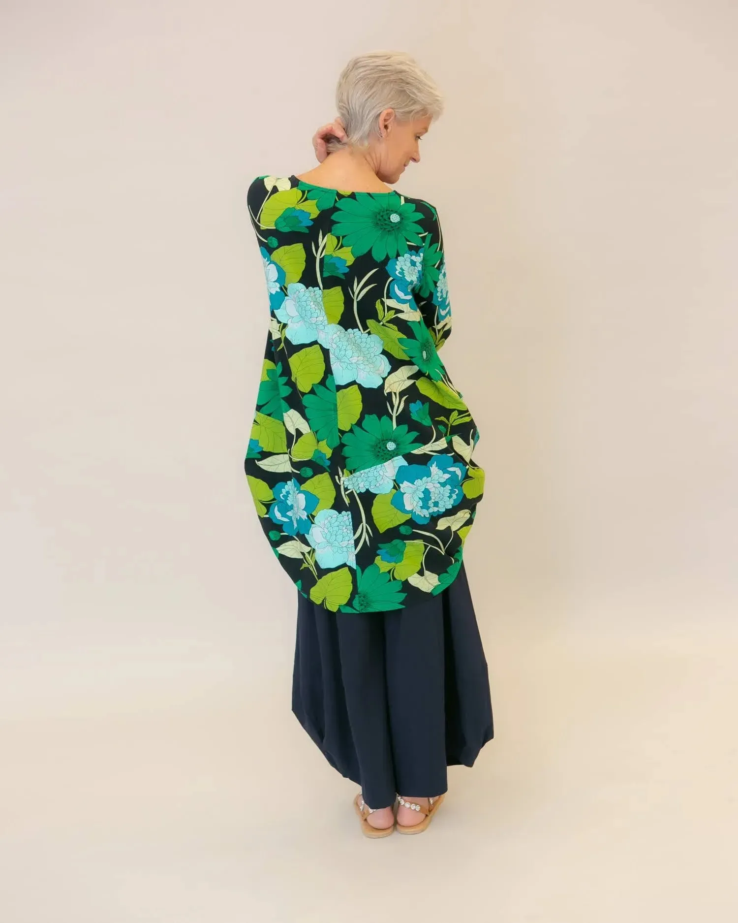 Cocoon Tunic Top, Floral