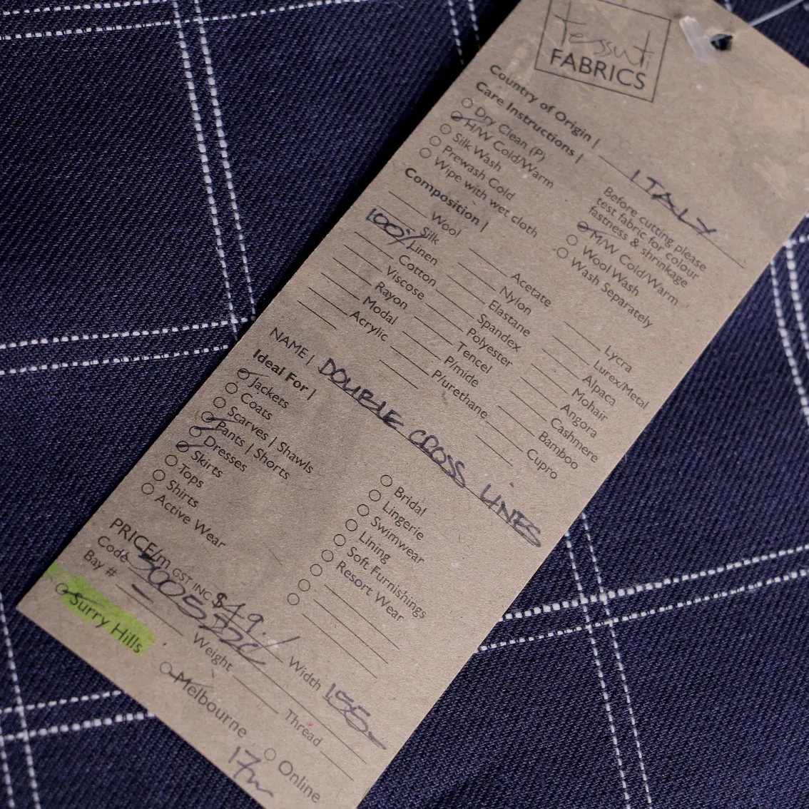 Double Line Cross Linen Twill