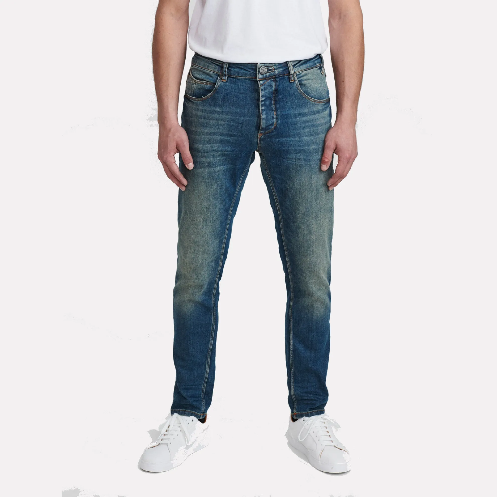 GABBA "Rey" Comfortable Straight Slim Fit Jean / Sandblast Wash