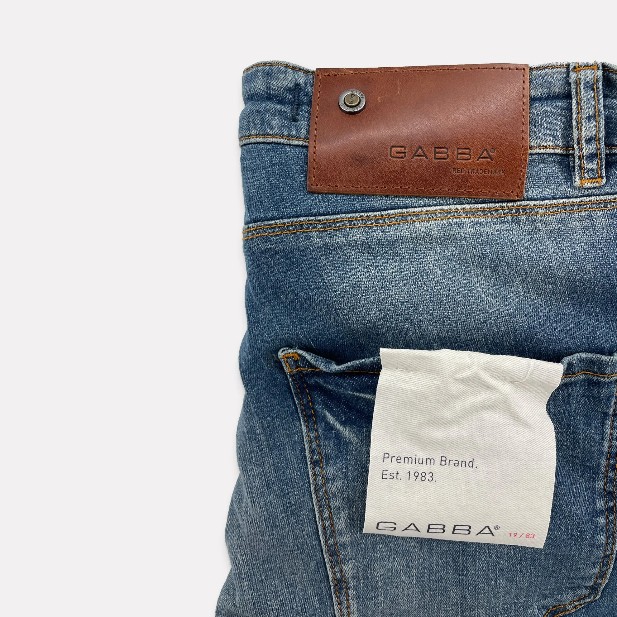 GABBA "Rey" Comfortable Straight Slim Fit Jean / Sandblast Wash