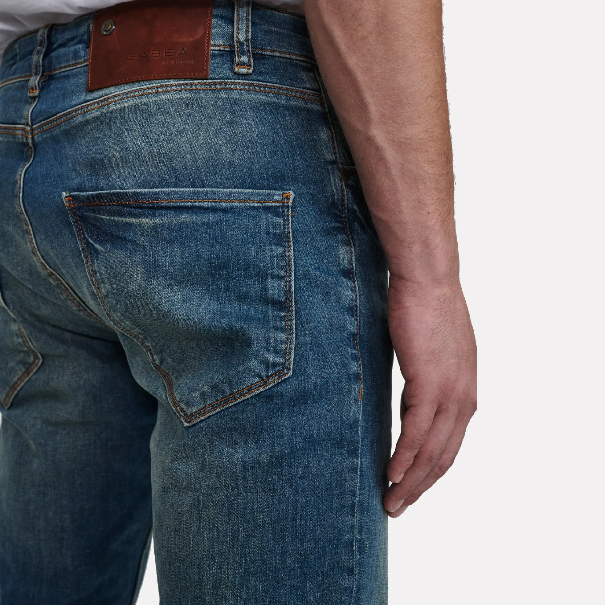 GABBA "Rey" Comfortable Straight Slim Fit Jean / Sandblast Wash