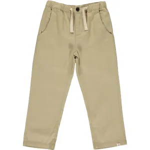 Jay Twill Buttoned Drawstring Pants / Tan