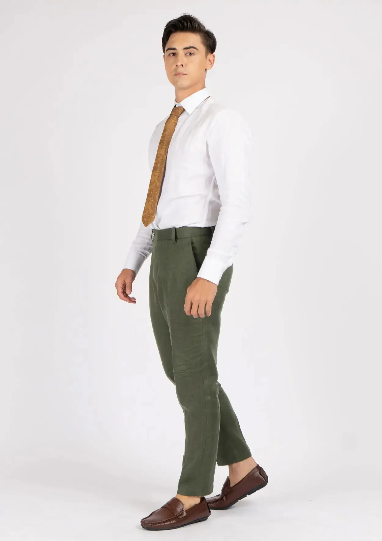 Juniper Green Linen Pants