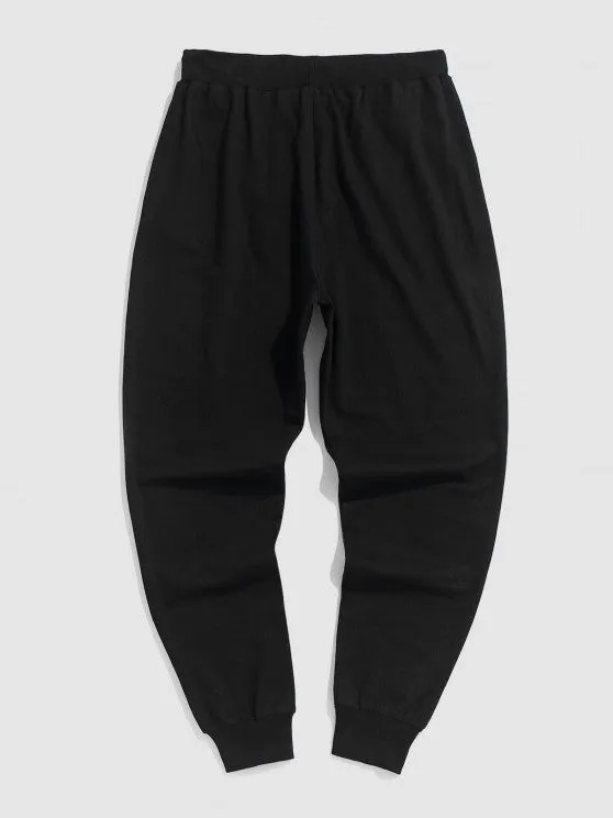 Letter Printed Hoodie with Jogger Pants