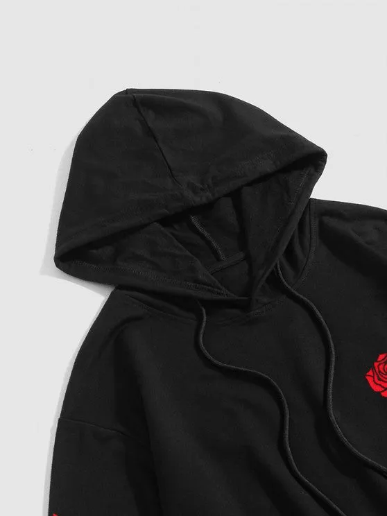 Letter Printed Hoodie with Jogger Pants