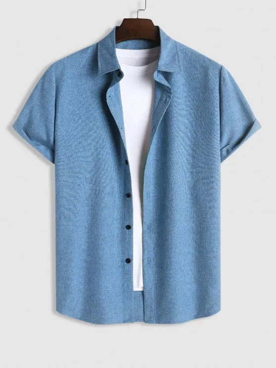 Marled Shirt And Drawstring Pants Set