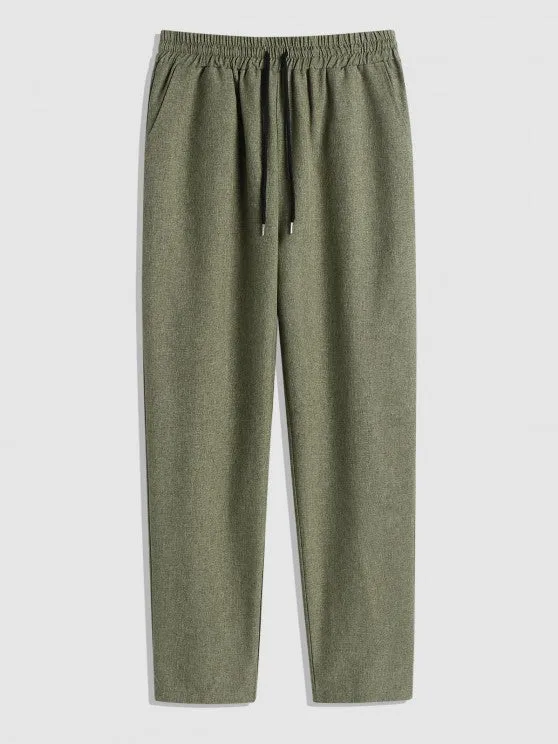 Marled Shirt And Drawstring Pants Set