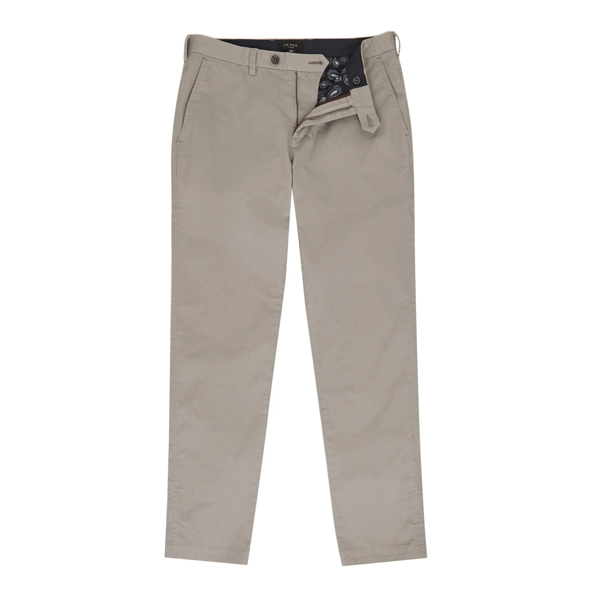Men Sleepe-Printed Chino - Light-Grey