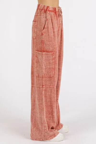 Mittoshop Mineral Wash Drawstring Elastic Waist Pants