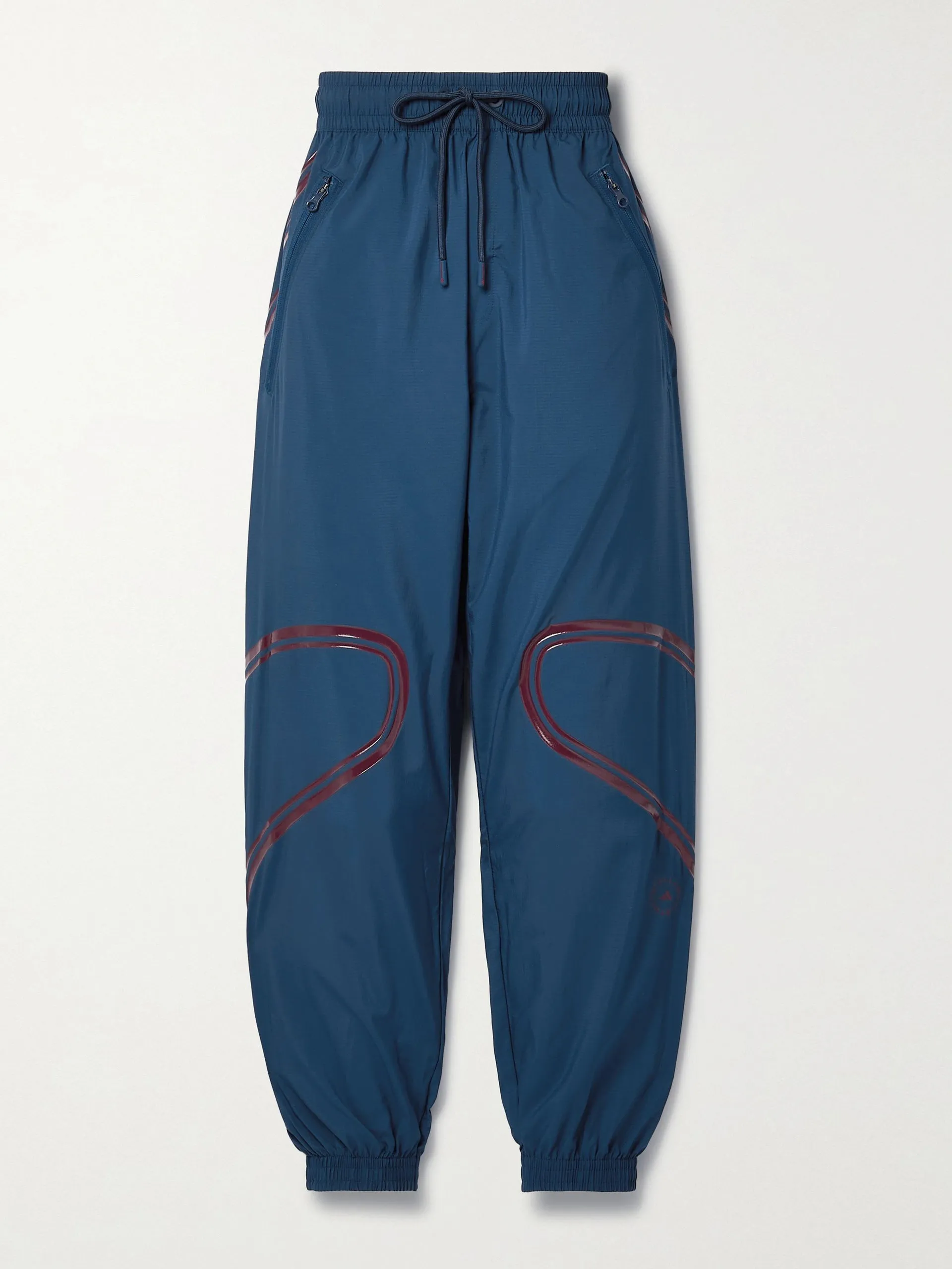 Navy printed recycled-ripstop tapered track pants