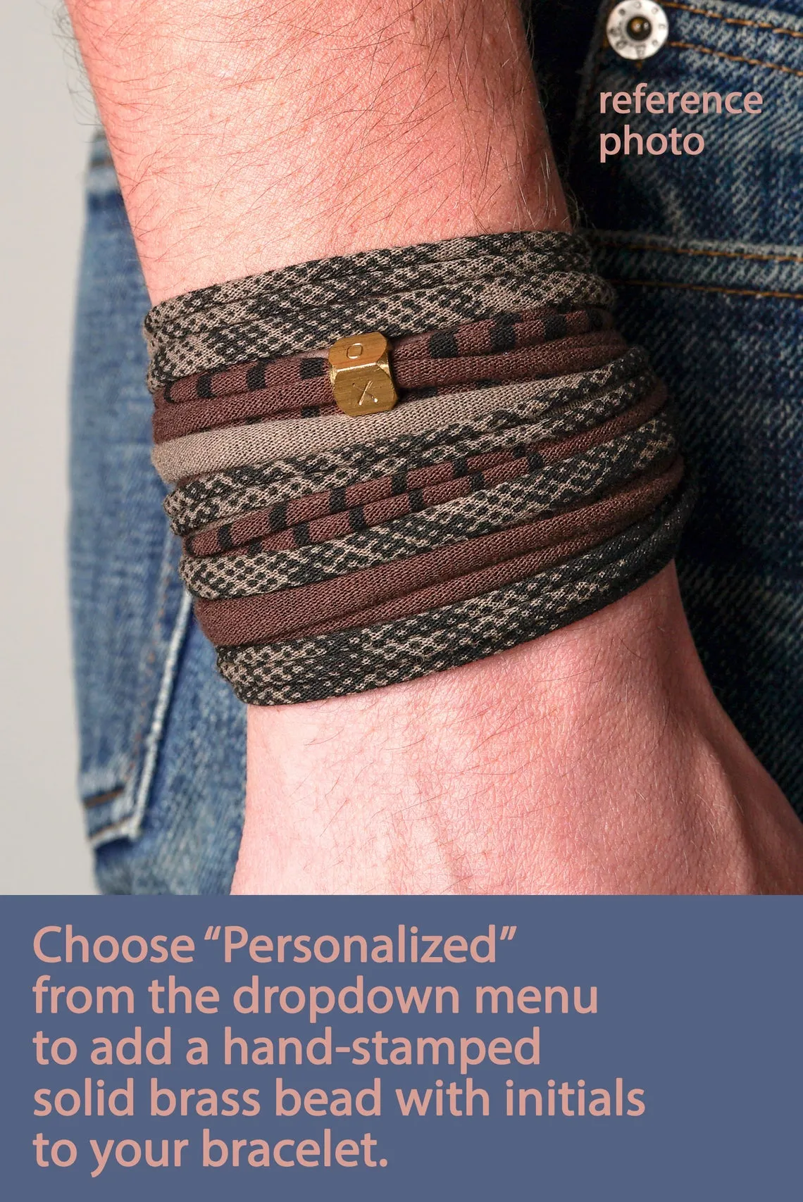 Necklush Wrap Bracelet / Green Grey & Black / Unisex