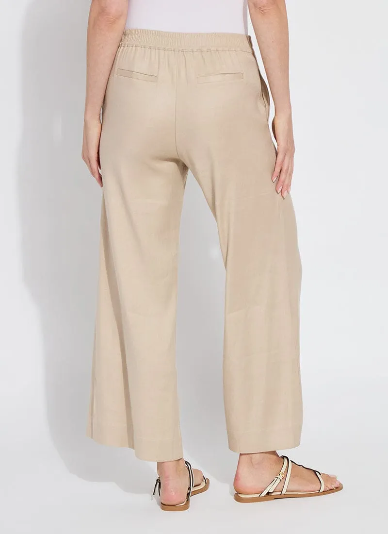 Nixie Drawstring Linen Wide Leg Pant (27" Inseam)
