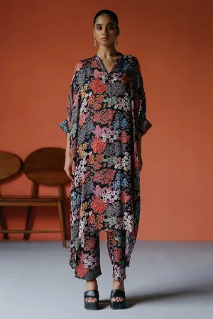 Printed Long Kaftan & Pant Co-Ord Set