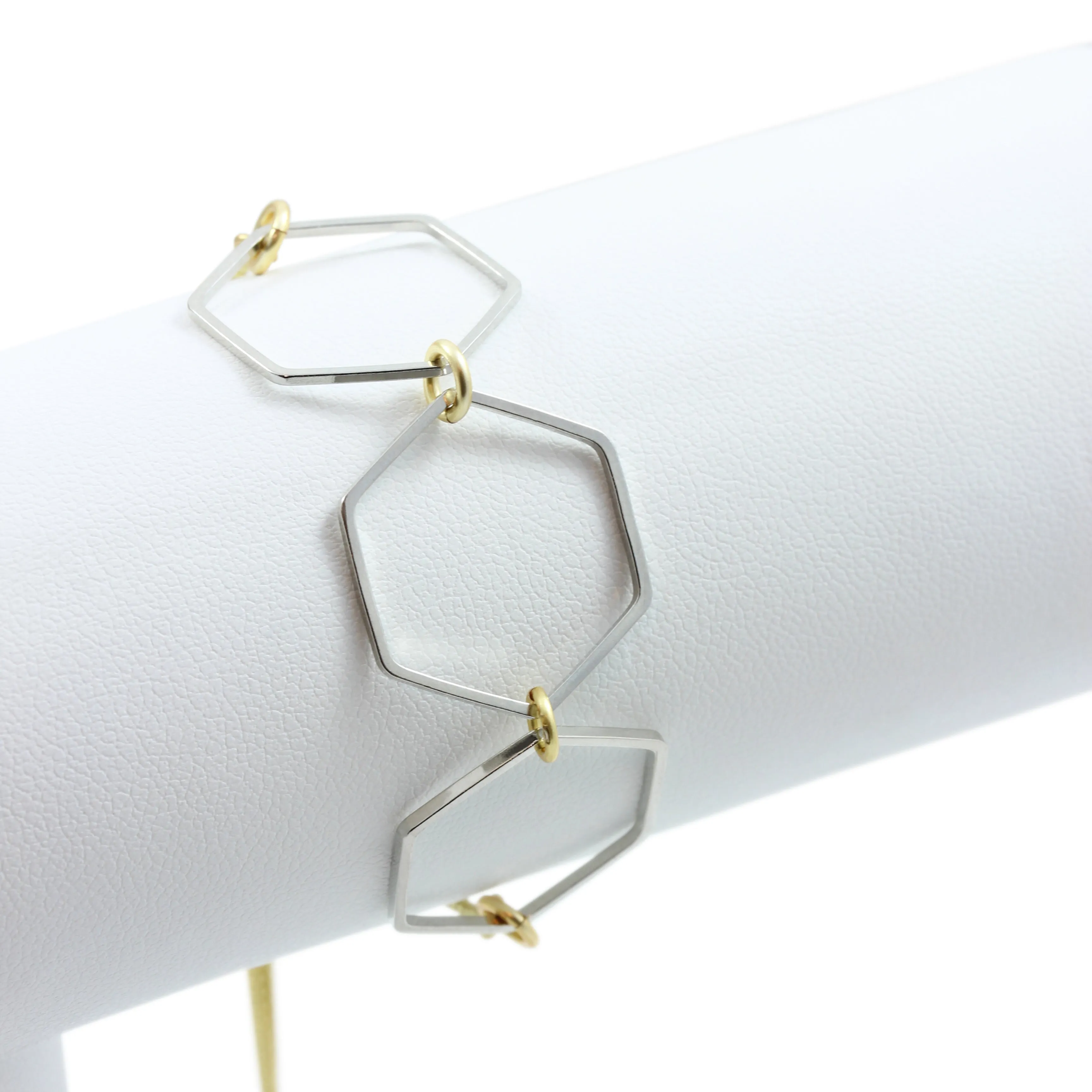 "Le Contour" Silver 3 Mini Hexes Bracelet