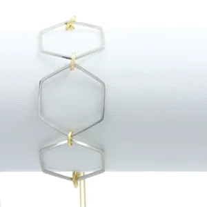 "Le Contour" Silver 3 Mini Hexes Bracelet