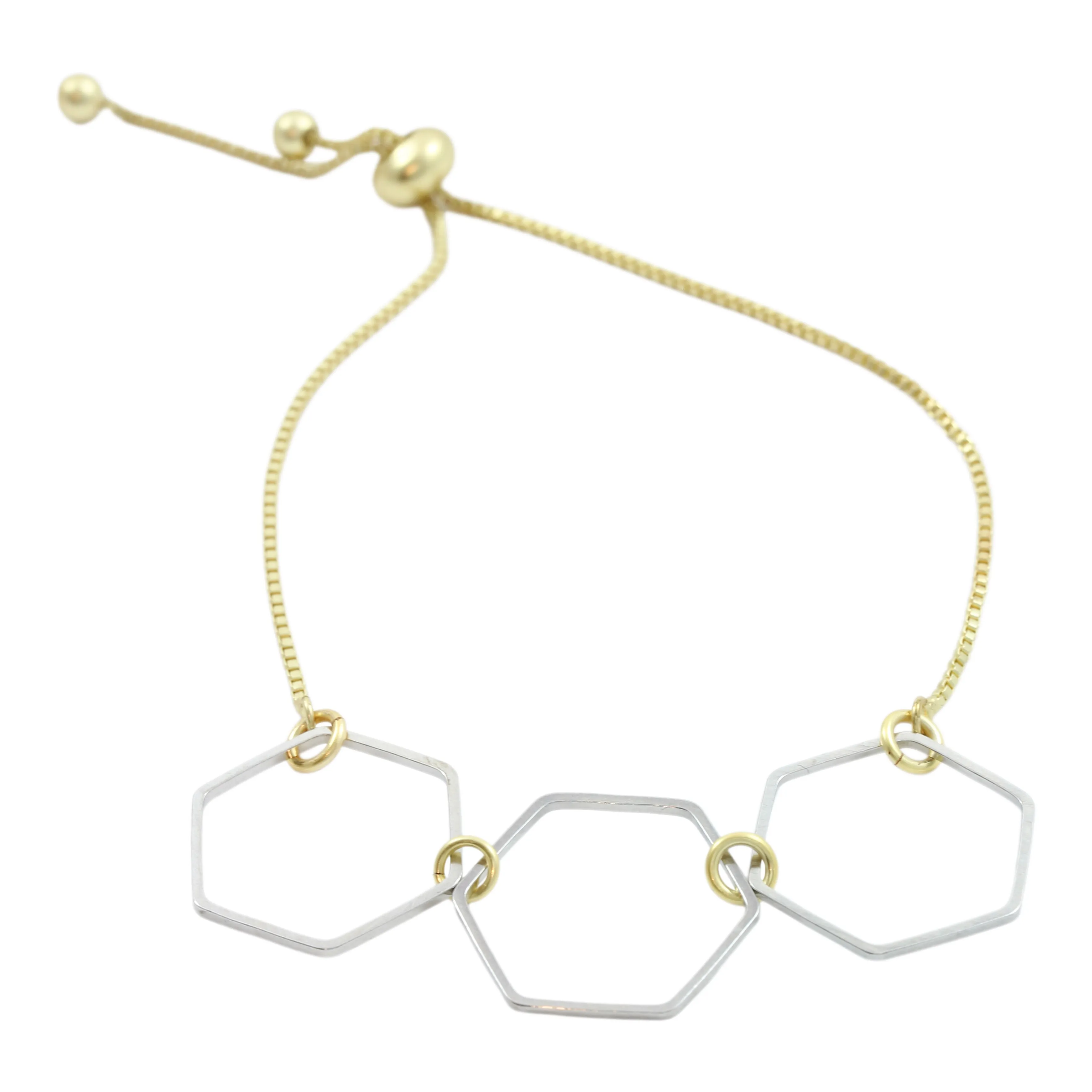 "Le Contour" Silver 3 Mini Hexes Bracelet