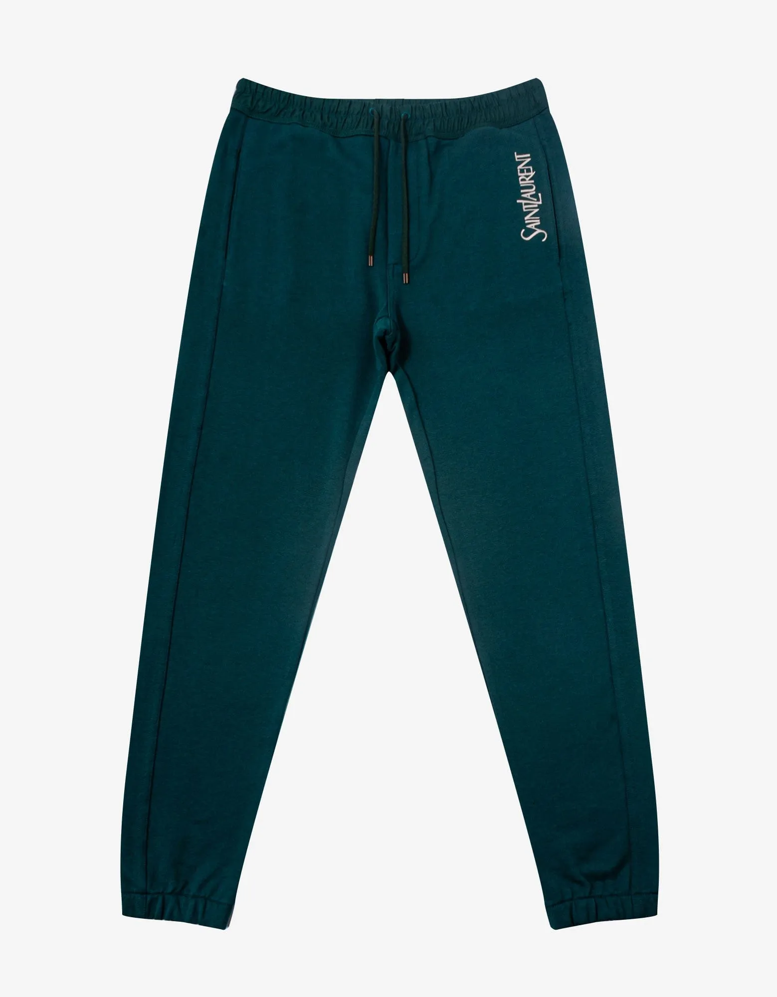 Saint Laurent Green Logo Sweat Pants