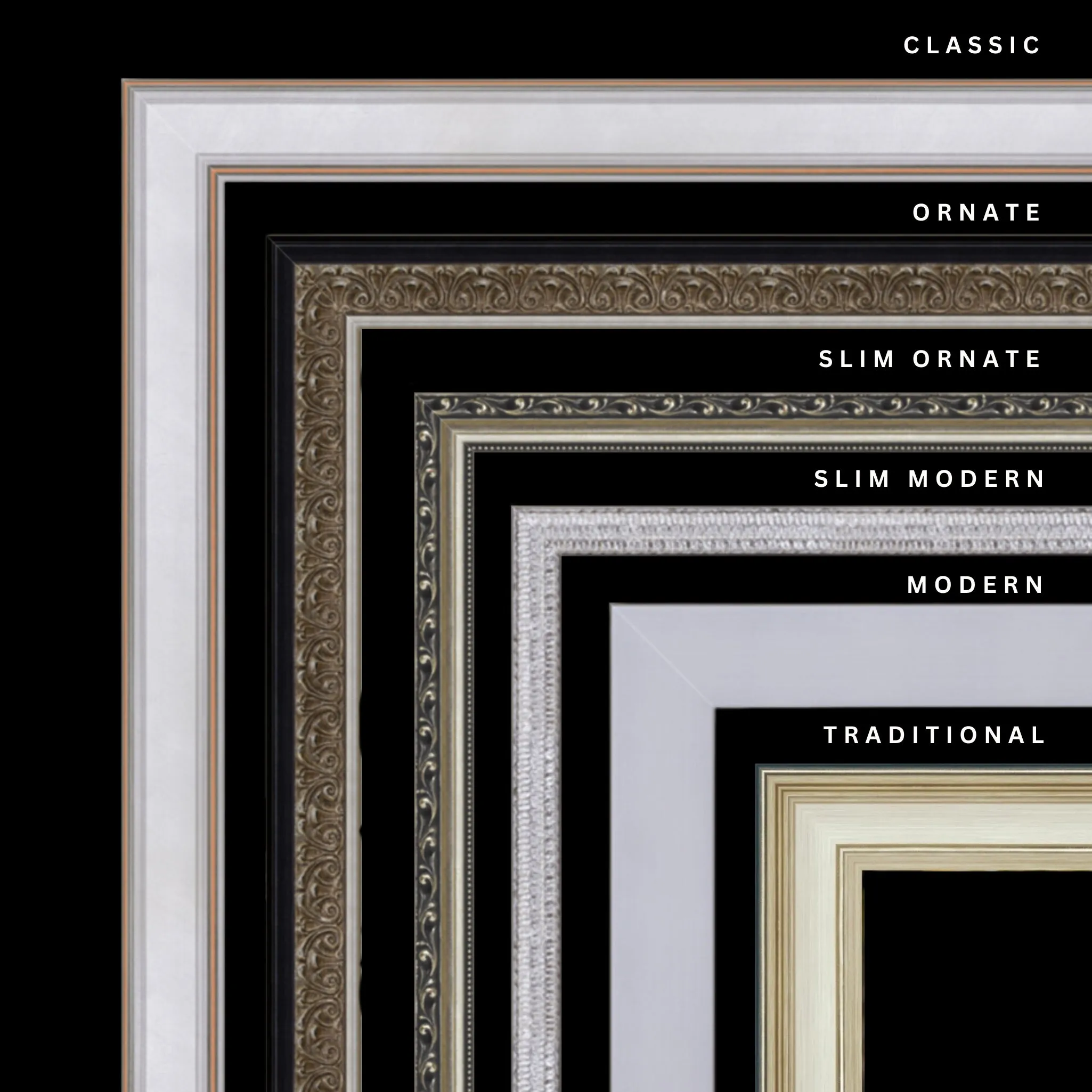 Silver 18x42 Picture Frame Ornate Traditional Classic Antique