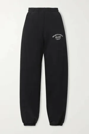 SPORTY & RICH Wellness Studio Black Joggers Track Bottoms