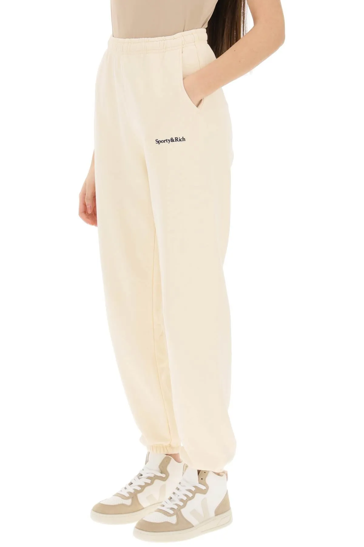 Sporty rich jogger pants with logo detail