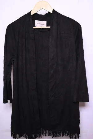 Stylish Black Polyester Shrug