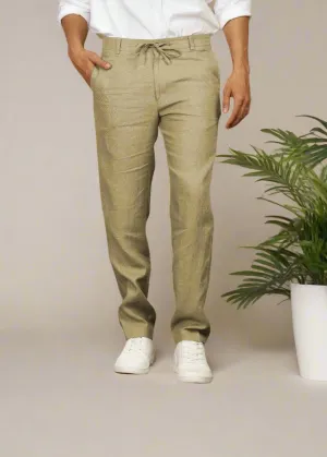 Theo - Linen Travel Pants - Sage Green