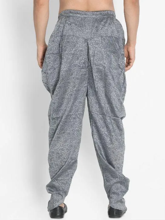 VASTRAMAY Men's Grey Cotton Blend Dhoti